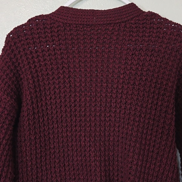 Ana | Burgundy Cropped Button Down Cardigan Sweater Size Small - Picture 4 of 9